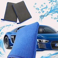 Premium Clay Mitt,Auto Care Cleaning Towel,Car Wash Magic Clay Mitt,Microfiber Sponge Pad,Quickly Removes Bonded Contamination,Fine Grade Wash Mitt,Safe and Gentle on Automotive Pain (Blue)