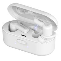 True Wireless Earbuds for Android Compatible iPhone, Willful T02 Bluetooth Earbuds Wireless Earphones Stereo in-Ear Headphones Noise Cancelling Earbuds with Microphone Ear Caps Charging Case White