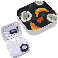 Portable Contact Lens Case Box Travel Kit Mirror + Bottle + Tweezers Container Holder [ Beautiful Bananas ]