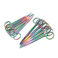 Wdl Set of 12 Multi Titanium Color Rainbow Iris Scissors 4.5" Straight & Curved Stainless Steel