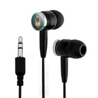 Graphics and More Pug Sticking Out Tongue Novelty in-Ear Earbud Headphones - Black