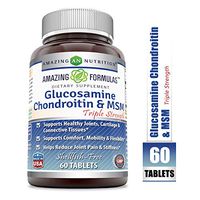 Amazing Formulas Glucosamine Chondroitin & MSM-Triple Strength Shellfish Free Tablets(Non-Gmo,Gluten Free) Supports Healthy Joints,Cartilage & Connective Tissues-Supports Comfort,Mobility (60 Tablets)