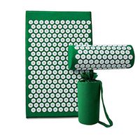 SBRTL Acupressure Set Multipurpose Yoga Massage Mat with Pillows Acupuncture Massage Cushion,Green