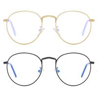 Blue Light Blocking Classic Round Metal Glasses for Women Man Gaming Glasses Anti Blue Ray for Computer Glasses UV400 Protection (2pc(Gold/Black))