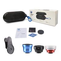 SIRUI 3in1 Lens Kit for Mobile Phones (18mm Wide Angle, 60mm Portrait, 10x Macro) made of German Schott Glass and Aluminium Housing