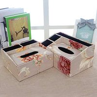 T-ZJHC Multi-Function Tissue Box Desktop Living Room Coffee Table Remote Control, Peony, Large Size (26.5 12 9.5 16.5CM)