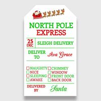 12 Personalized Santa Gift Label Stickers - Customized Gift Tags for Gifts from Santa (GT1)