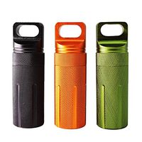 SZHOWORLD Full Metal Military Level Airtight Life Capsule Seal Bottle Match Case Outdoor Camping Essentials Waterproof Container EDC Survive Dry Box Pill Fob (3 Large)