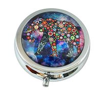 WuCong Elephant Custom Fashion Design Glass Round Pill Case Western Medicine Tablet Holder Decorative Box