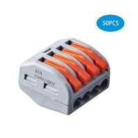 GBIS 4 Port 222-414 LEVER-NUTS 4 Conductor Compact Splicing Connectors(50 Pack)