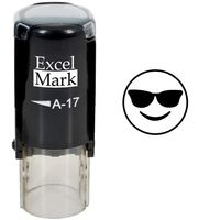 Round Teacher Stamp - Cool Shades Emoji - Black Ink