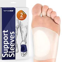 Gel Arch Support Set - Soft Silicone Clear Reusable Arch Sleeves for Flat Foot Pain Relief Plantar Fasciitis Support Cushioned Arch and Heel Spurs - Women Men (2 Pairs)