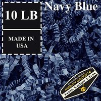Mighty Gadget Brand 10 LB Value Pack Crinkle Cut Paper Shred Filler for Packing and Filling Gift Baskets, Gift Boxes Natural Craft Bedding in Navy Blue (10 LB)