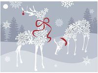 SNOWFLAKE REINDEER Theme Gift Cards3-3/4x2-3/4" (30 unit, 6 pack per unit.)