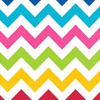 Amscan 501492.9 Party Supplies Rainbow Beverage Napkins ‑ Chevron, One Size, Multi