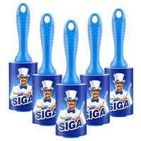 MR.SIGA Extra Sticky Lint Roller Pet Hair Remover with Easy Tear Sheets, 5-Pack, 450 Sheets in Total
