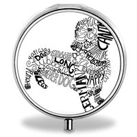 Medicine Pill Boxes Dog Unique Round Portable 3 Compartment Metal Pocket Pill Bottle