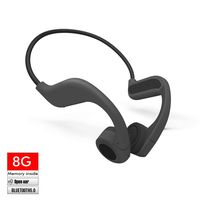 LEAGLEE 8G MP3 Player Bone Conduction Bluetooth Headphones, Wireless Open Ear Stereo Headset for Running, Cycling, and Sports, Titanium Lightweight Design 33g, IP55 Waterproof with Mic (Lime)