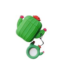 ICI-Rencontrer Summer Fresh Green Cactus Natural Gardening Design Airpods Case New Style Mapoo Wireless Charging Earphone Protector Soft Silicone Shockproof AirPods Accessories Decoration