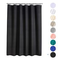 AmazerBath Plastic Shower Curtain, 72" W x 78" H EVA 8G Shower Curtain with Heavy Duty Clear Stones and Grommet Holes, Waterproof Thick Bathroom Plastic Shower Curtains Without Chemical Odor-Black