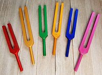 Yantra SolfeggioTuning Forks Color Set of 6 Unweighted w/Activator and Velvet Pouch DNA Repair Blessings Miracles Awakening Liberation