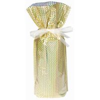 Gift Mate 21098-5 5-Piece Wine/Bottle Drawstring Gift Bags, Diamond Gold