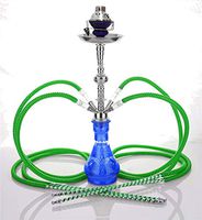 4 hose 23" Pharaoh Blue Hookah Shisha Nargila water glass vase pipes smoke sale