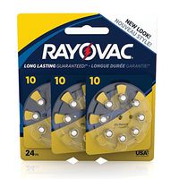 RAYOVAC Size 10 Hearing Aid Batteries, 24-Pack, L10ZA-24ZMB