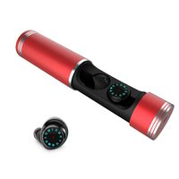Bluetooth True Wireless Earbuds with Microphone, Sport in-Ear Cordless Earphones with Charging Case for Running, HiFi Stereo Sleep Earbuds for iPhone, Android, up 15 Hours Playtime (Red)