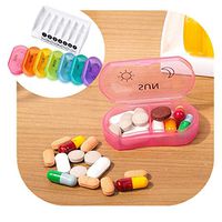 DaJun Portable 7-Day Travel Pills Dispenser Pill Organizer, 7 Day Moisture-Proof Pill Container for Fish Oil Vitamins & Other Supplements