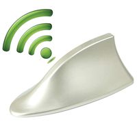 GXOK Universal Shark Fin Roof Antenna Aerial FM/AM Radio Signal Decoration for Car (Gold)