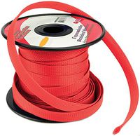 3/4 100FT BRAIDED EXPANDABLE SLEEVING TECH FLEX HARNESS LOOM WIRE COVER RED