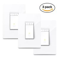 TP-LINK HS220P3 Kasa Smart WiFi Light Switch (3-Pack), Dimmer by TP-Link - Dim Lighting from Anywhere, Easy In-Wall Installation (Single-Pol Only), Compatible with Alexa and Google Assistant, White