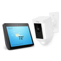 Ring Spotlight Cam Mount HD Security Camera - White with Echo Show (2nd Gen) - Charcoal