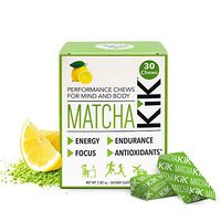 Matcha KiK Performance Chews - Mental Focus, Energy, Endurance. Premium Japanese Matcha with D-Ribose and Green Tea Caffeine, Gluten-Free, Non-GMO, Vegan, Lemon Flavor Sport Chews, 30 Chews