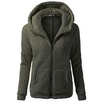 Coupondeal Women Hooded Sweater Coat Winter Warm Wool Zipper Coat Cotton Coat Outwear AG3XL(Army Green,XXXL)