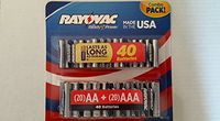 Rayovac AA & AAA 40 Battery Combo Pack (20xAA, 20AAA)