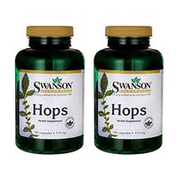 Swanson Hops Sleep Mood Calm Brain Cognitive Health Support Herbal Supplement 310 mg per Capsule (620 mg per 2-Capsule Serving) 180 Capsules (Caps) (2 Pack)