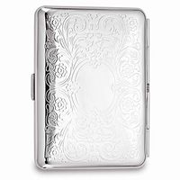 Silver-Tone or Gold-Tone Cigarette/Card Case with Elastic