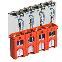 4 Energizer 9V Advanced Lithium Batteries LA522 with Powerpax 9 Volt Battery Cady