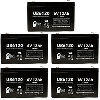 5 Pack Replacement for ELK Batteries ELK06120 Battery - Replacement UB6120 Universal Sealed Lead Acid Battery (6V, 12Ah, 12000mAh, F1 Terminal, AGM, SLA) - Includes 10 F1 to F2 Terminal Adapters