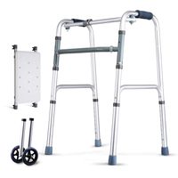 LBYMYB Elderly Assisted Walker with Pulley and Sitting Board Four-Legged Chair with Walker Lower Limb Training Four-Legged Walking Stick Wheelchair (Color : B)