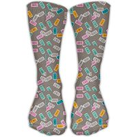 Admit One (Gray) State Fair Carnival Amusement Park Vintage Retro Ride Tickets Circus Typography Ephemera Graduated Compression Socks For Women And Men - Best Medical, Nursing, Travel Running Fitness