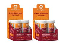 Amazing Grass Effervescent Tablets, Green Superfood Energy Water Flavoring Tablet, Antioxidant Supplement with Green Tea Caffeine and Alkalizing Greens, Tropical Flavor, 120 Count