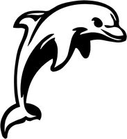 Dolphin Dauphin Jumping Splashing Tribal Vinyl Decal Sticker for Car Laptop Window Bumper Sticker (11" inches (Black)
