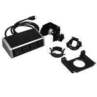 Legrand - Wiremold WSR320-S Desktop Power Center, Surge Protector Power Strip with 3 Power Outlets And 2 USB Outlets for Charging, Black/Silver