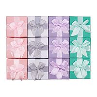 BENECREAT 12 Pack Gift Boxes Jewelry Display Box Jewelry Set for Anniversaries, Weddings, Birthdays, 4 Assorted Color - 2.83 x 2.83 x 2 Inches