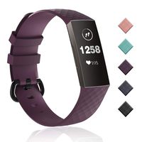 Lintelek Compatible with Fitbit Charge 3 Bands, Canvas Woven Fabric Band, Soft TPU Adjustable Replacement Wristbands, Silicone Straps Sports Accessories