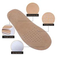 Height Increase Insoles Flexibility Shock Absorbing Leather Shoe Artificial Pig Skin Insert Cushions (2.5cm Men's 8-12 US/Women's 10-11 US)