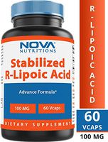 Nova Nutritions R-Lipoic Acid 100mg Veggie Capsule - R Alpha Lipoic Acid Maintains healthy blood sugar level - 60 Count